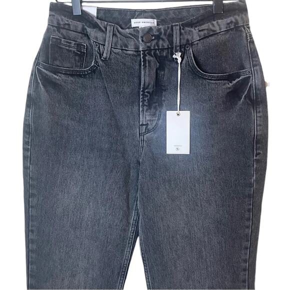 Good American Women’s 6 / 28 Good ‘90’s Icon Jeans New NWT Black Straight Leg - Picture 3 of 11